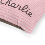Personalized Pet Bed — Blush Plaid — view 4