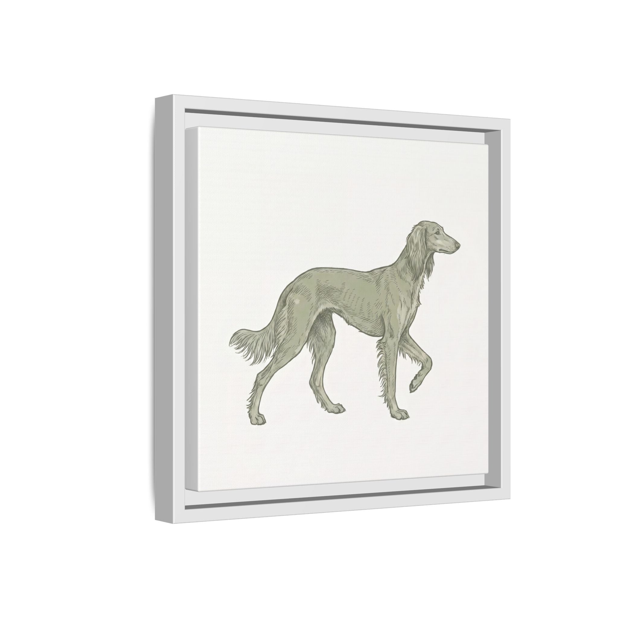 The Saluki Canvas — Framed Hound Print