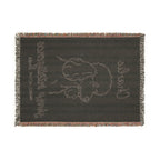 Custom Name Poodle Minimalistic Line Art Woven Blanket — "Sharp Intelligence - Proud, Active Smart" Striped Dog Throw — view 4
