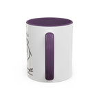 Custom Name Bulldog Portrait Illustration Accent Coffee Mug (11, 15oz) - Stoic Strength - Tenacious, Kind, Steadfast