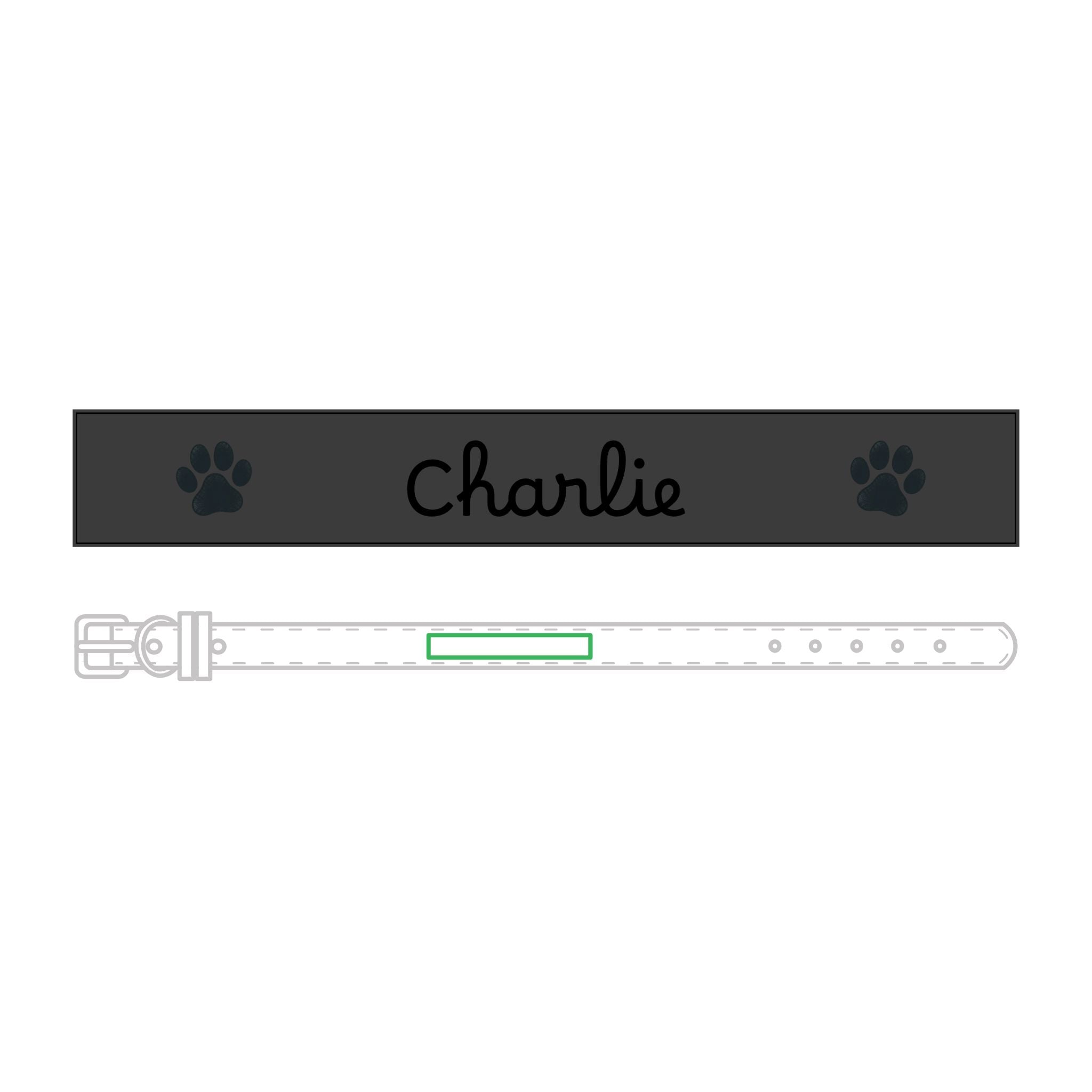 The Engraved Leather Collar — Name & Paw Print — view 22