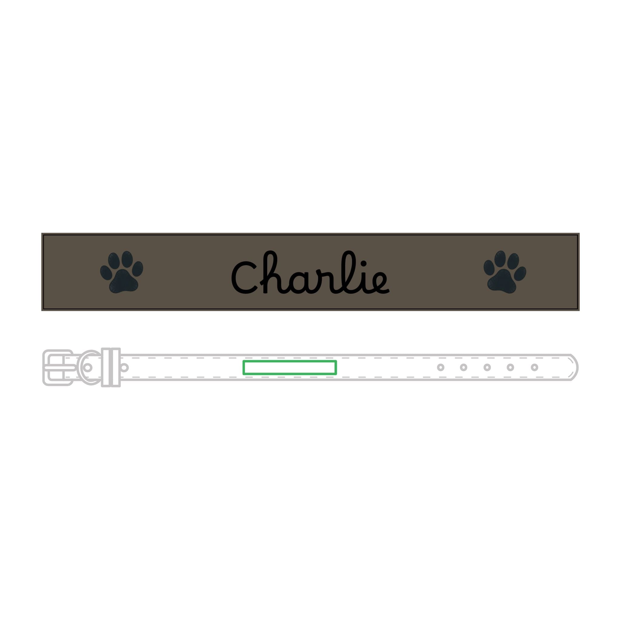 The Engraved Leather Collar — Name & Paw Print — view 24