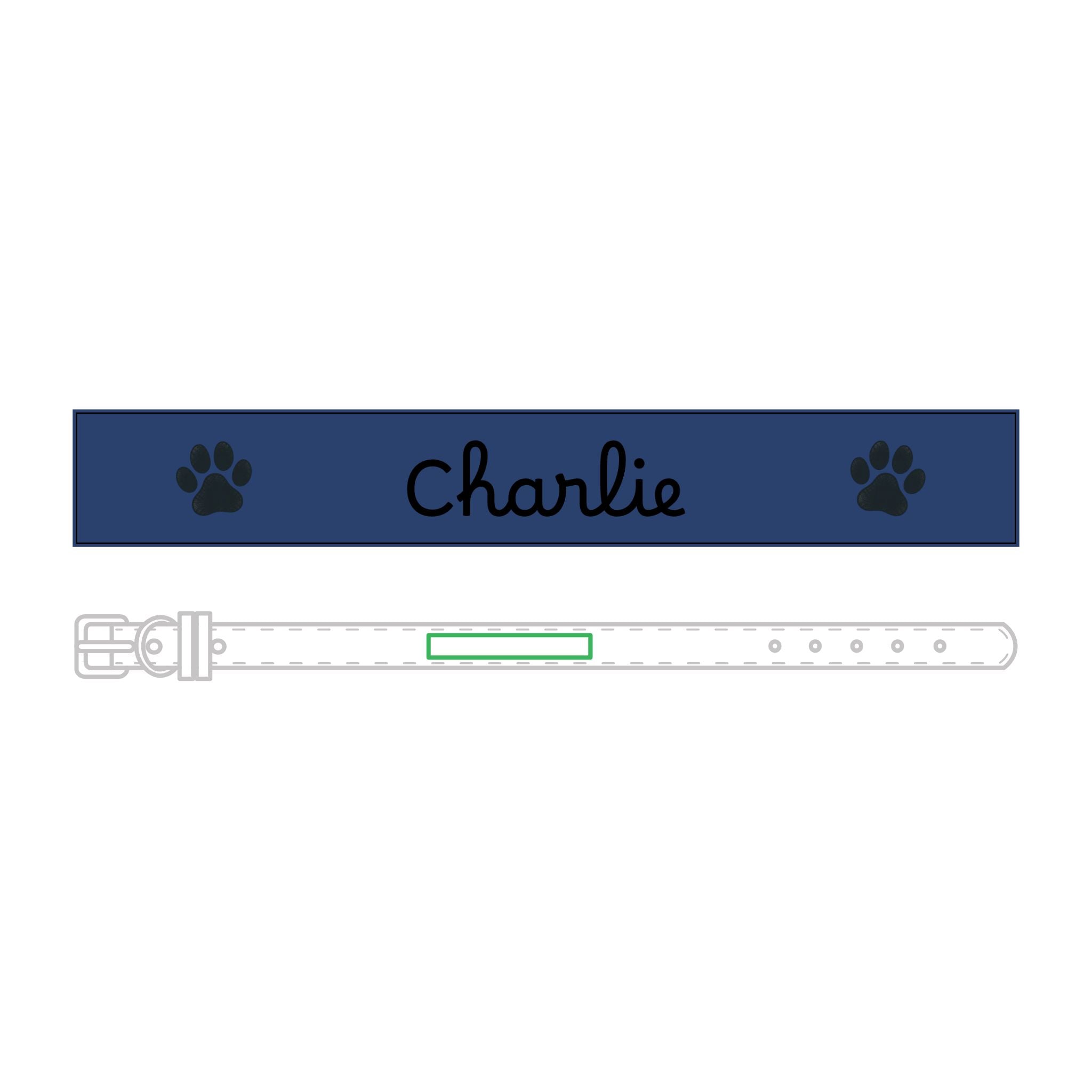 The Engraved Leather Collar — Name & Paw Print — view 23