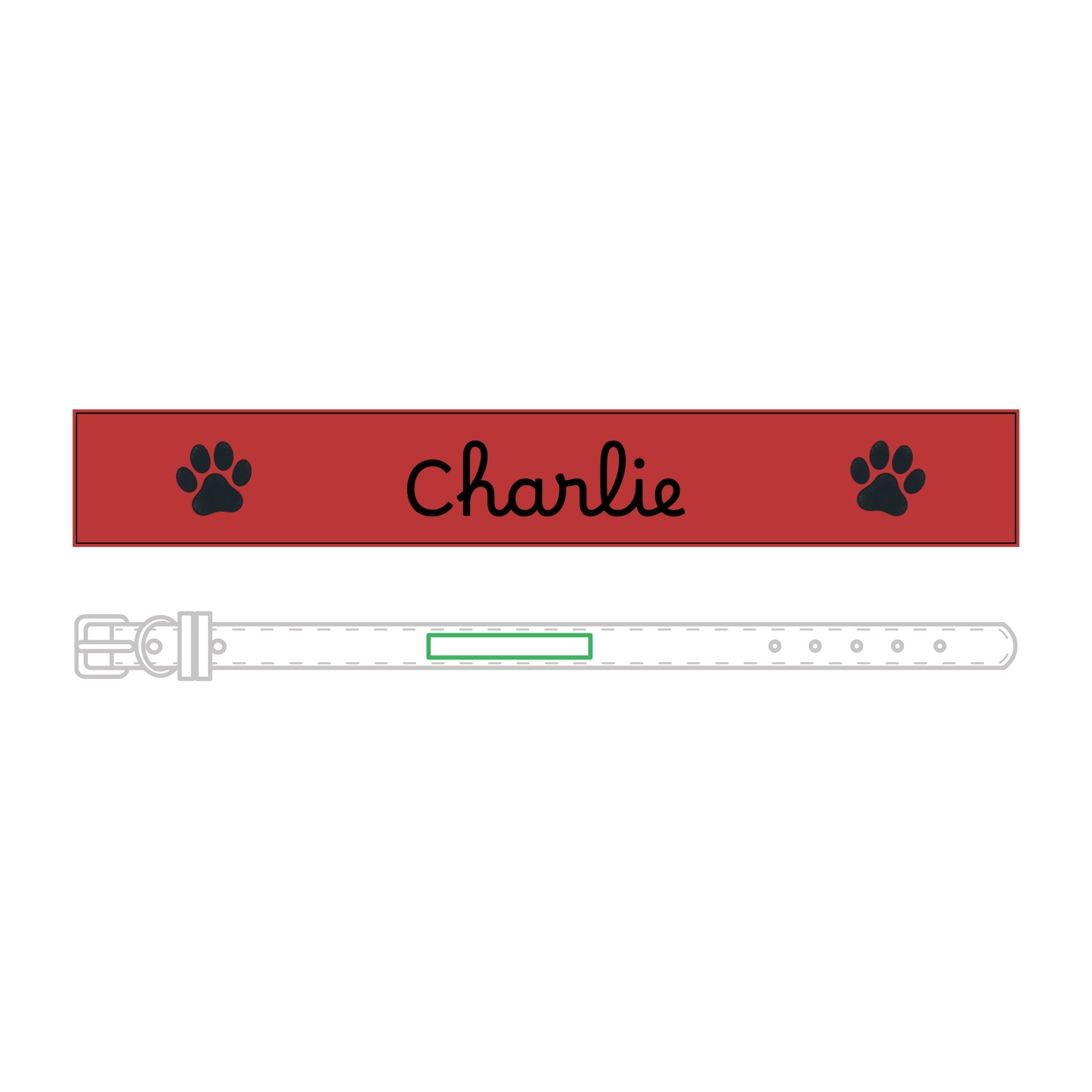 The Engraved Leather Collar — Name & Paw Print — view 27
