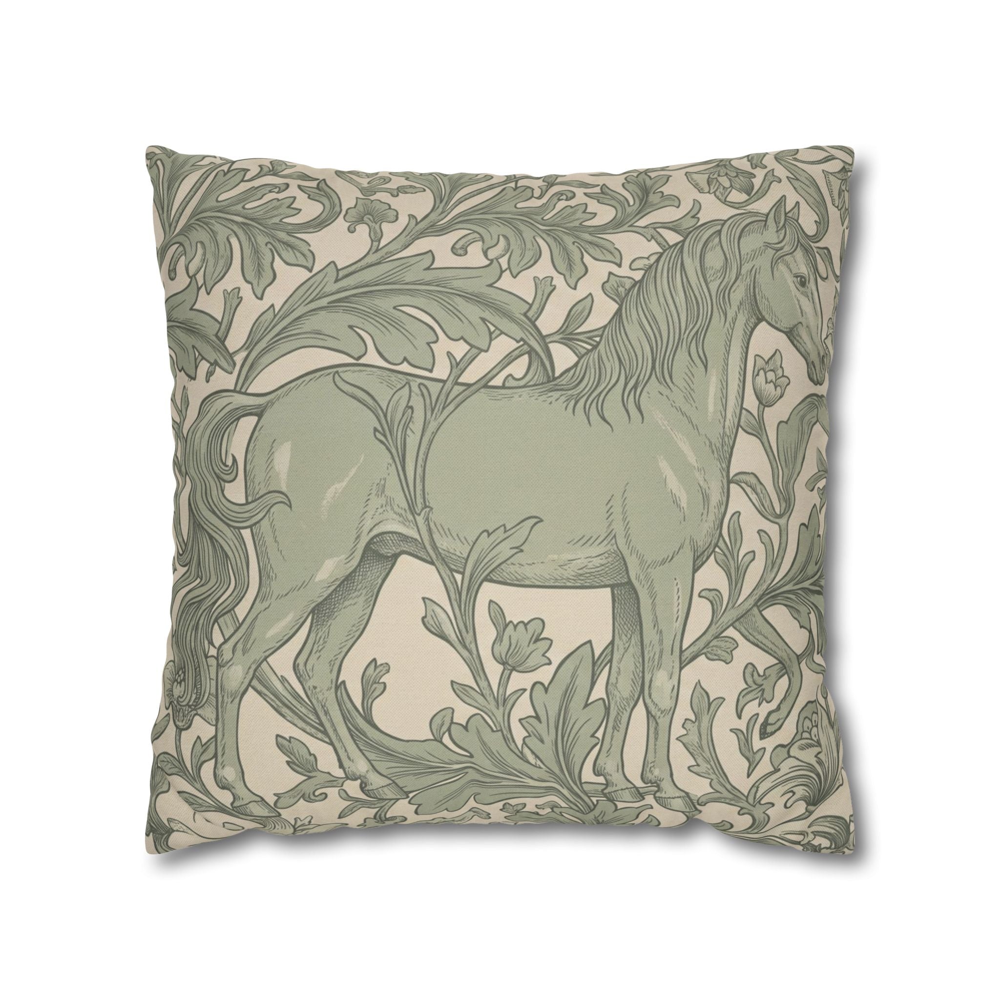 The Hidden Equestrian Pillowcase — Sage Botanical — view 3