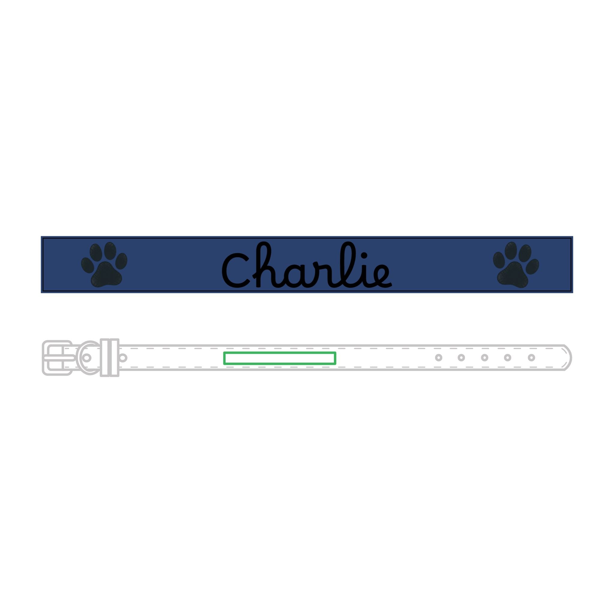 The Engraved Leather Collar — Name & Paw Print — view 7