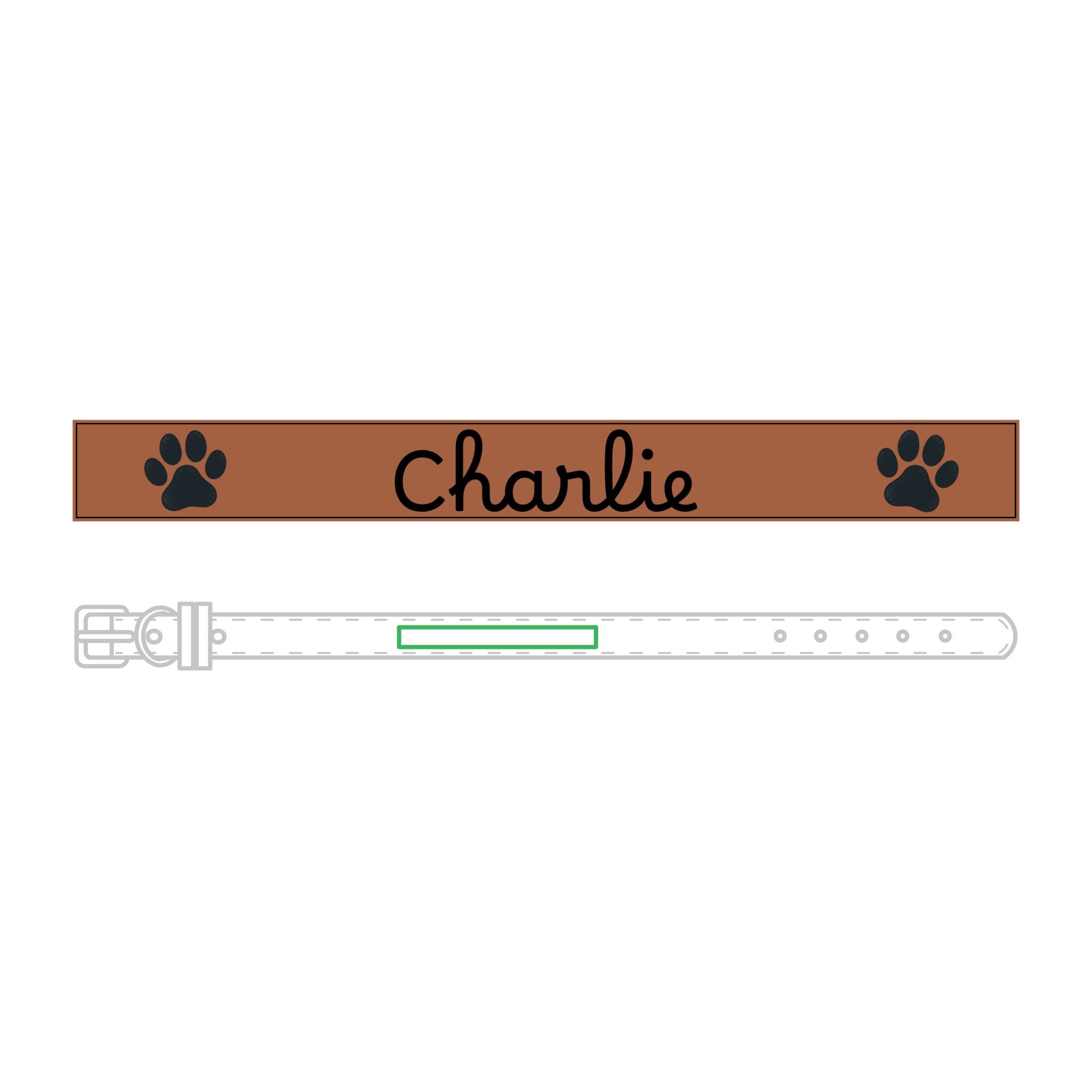 The Engraved Leather Collar — Name & Paw Print — view 10