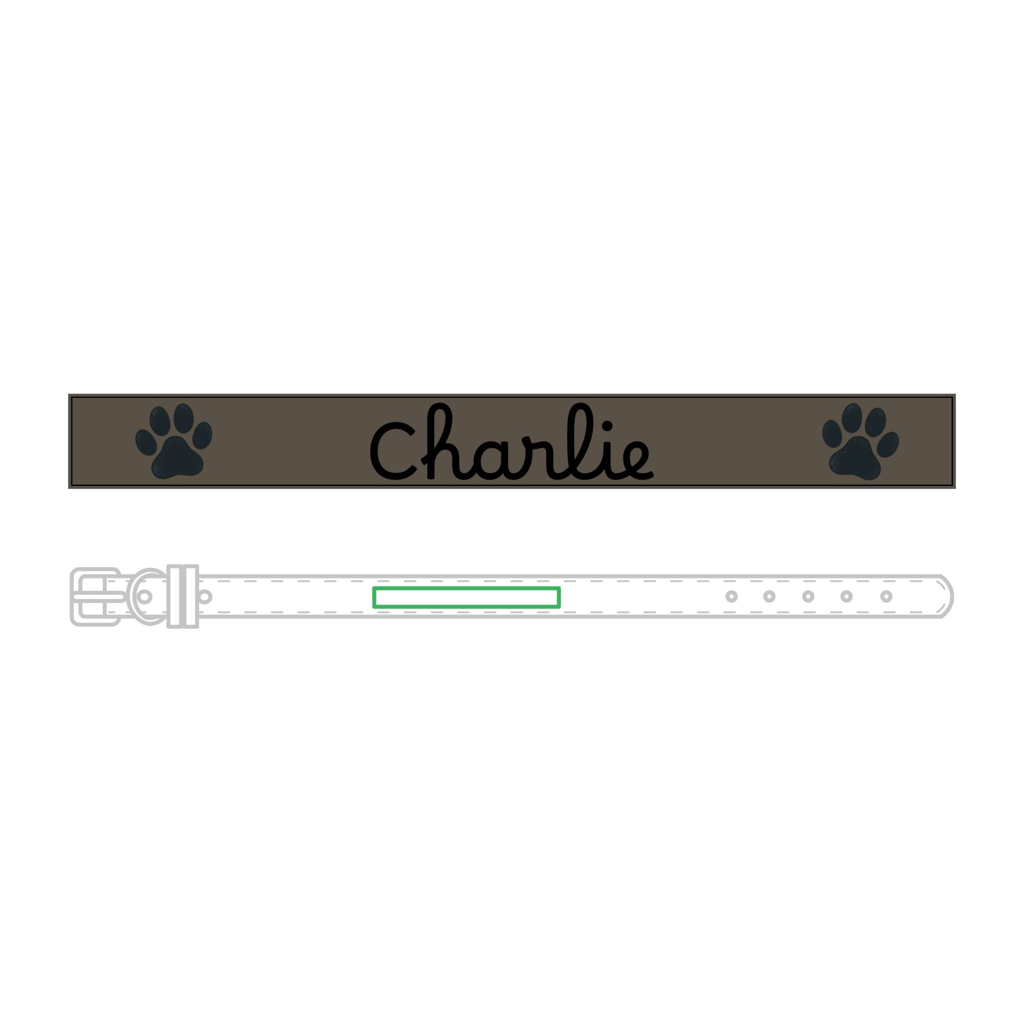 The Engraved Leather Collar — Name & Paw Print — view 8