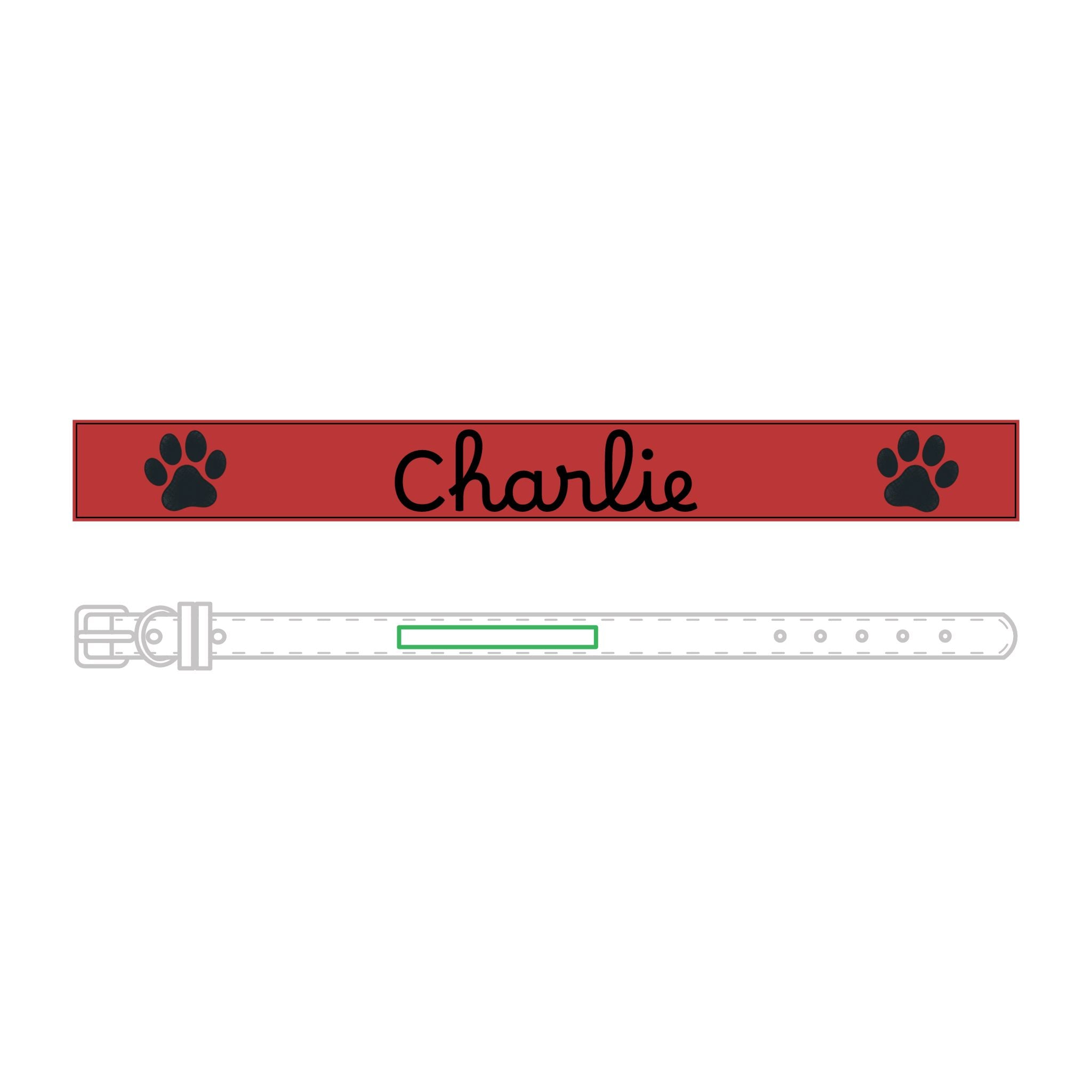 The Engraved Leather Collar — Name & Paw Print — view 11