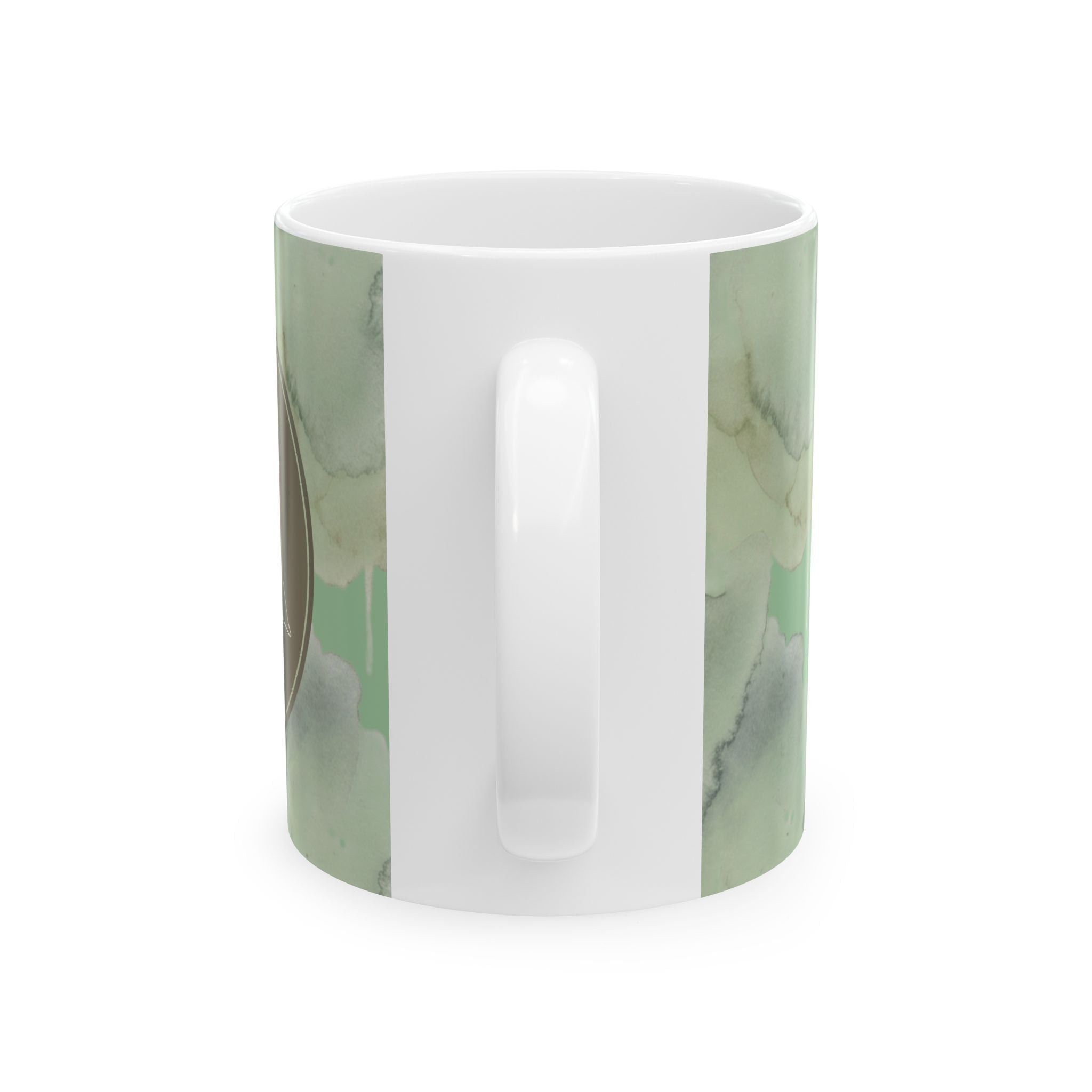 The Hound Line-Art Mug — Sage Watercolor