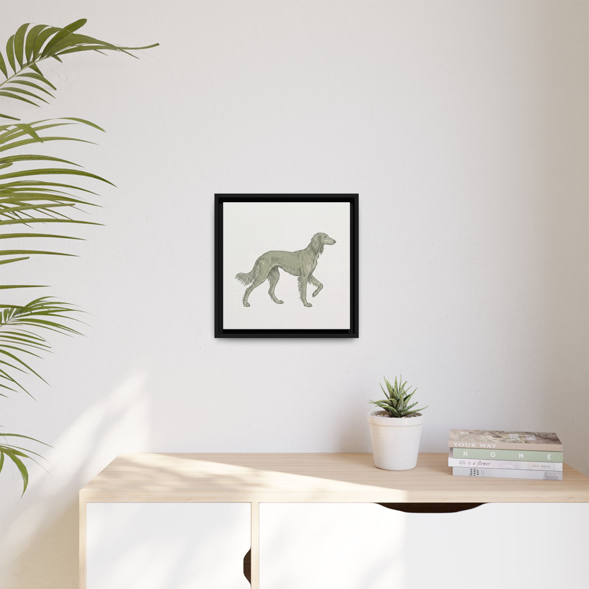 The Saluki Canvas — Framed Hound Print