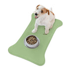 Sage Personalized Dog Feeding Mat — Sage Green Bone-Shaped Placemat with Name — view 7