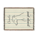 Custom Name Greyhound Minimalistic Line Art Woven Blanket — "Graceful Speed - Elegant, Swift, Gentle" Striped Dog Throw — view 10
