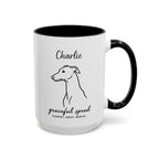 Custom Name Greyhound Portrait Illustration Accent Coffee Mug (11, 15oz) - Graceful Speed - Elegant, Swift, Gentle — view 30