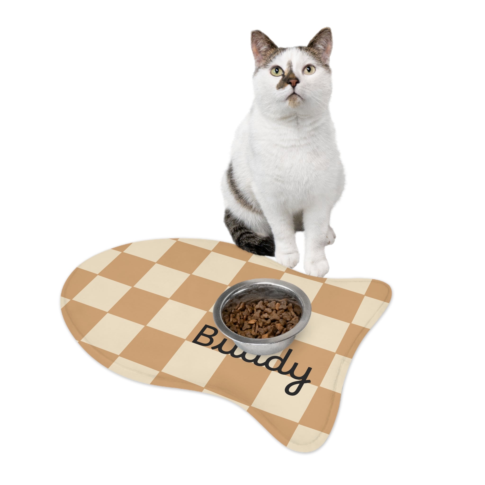 Personalized Checkerboard Pet Feeding Mat — Custom Name — view 10