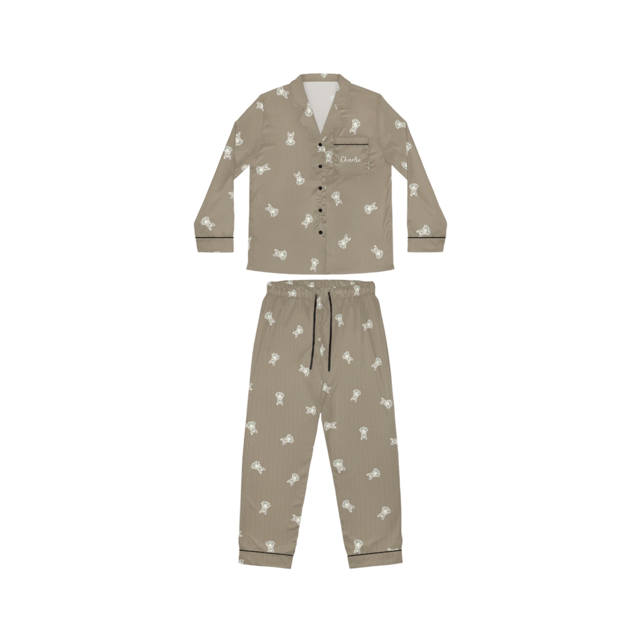 The Meditation Pajamas — Cocoa, Watercolor Frenchie — Aspen Paws