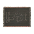 Custom Name Beagle Minimalistic Line Art Woven Blanket — "Joyful Spirit - Merry, Amiable, Curious" Striped Dog Throw — view 12