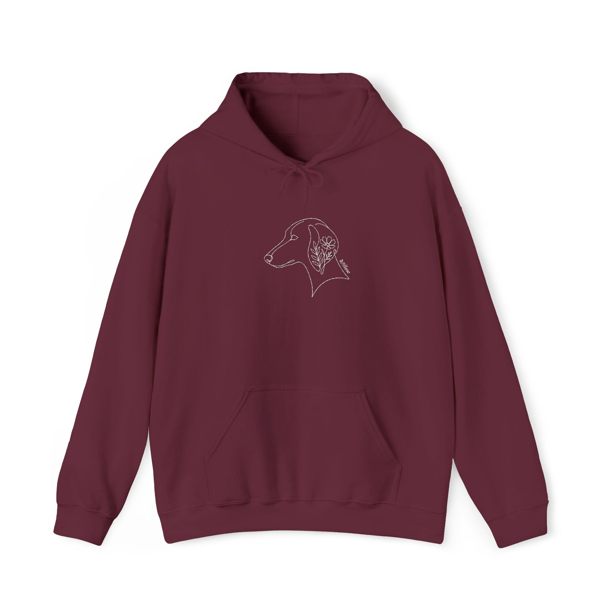 The Botanical Hound Hoodie — Line-Art Silhouette — view 3