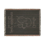 Custom Name Poodle Minimalistic Line Art Woven Blanket — "Sharp Intelligence - Proud, Active Smart" Striped Dog Throw — view 12