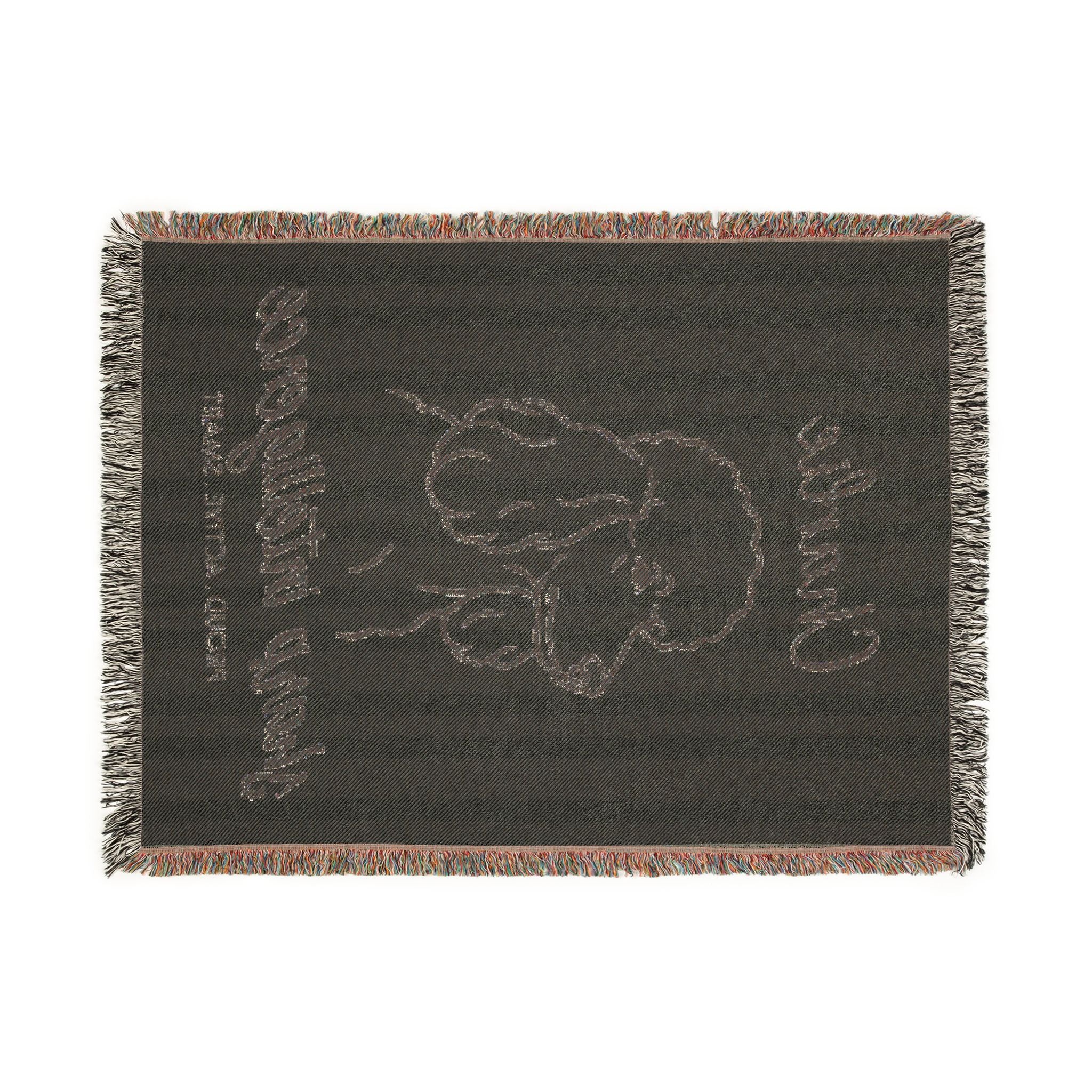 Custom Name Poodle Minimalistic Line Art Woven Blanket — "Sharp Intelligence - Proud, Active Smart" Striped Dog Throw — view 12