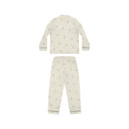 The Meditation Pajamas — Watercolor Frenchie, Pinstripe Satin — view 2