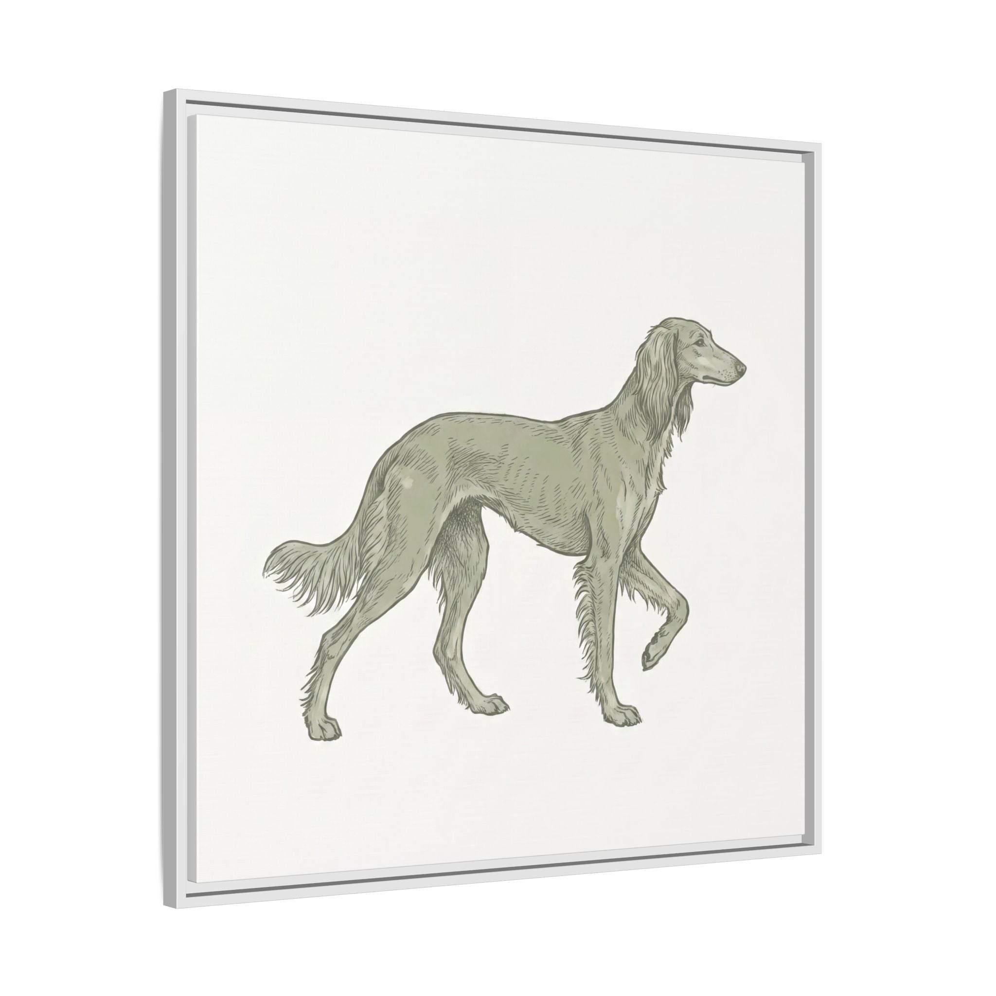 The Saluki Canvas — Framed Hound Print