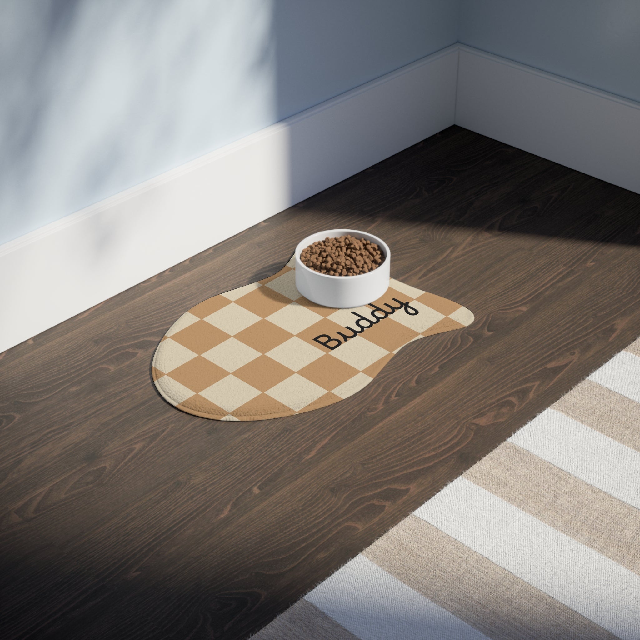Personalized Checkerboard Pet Feeding Mat — Custom Name — view 11