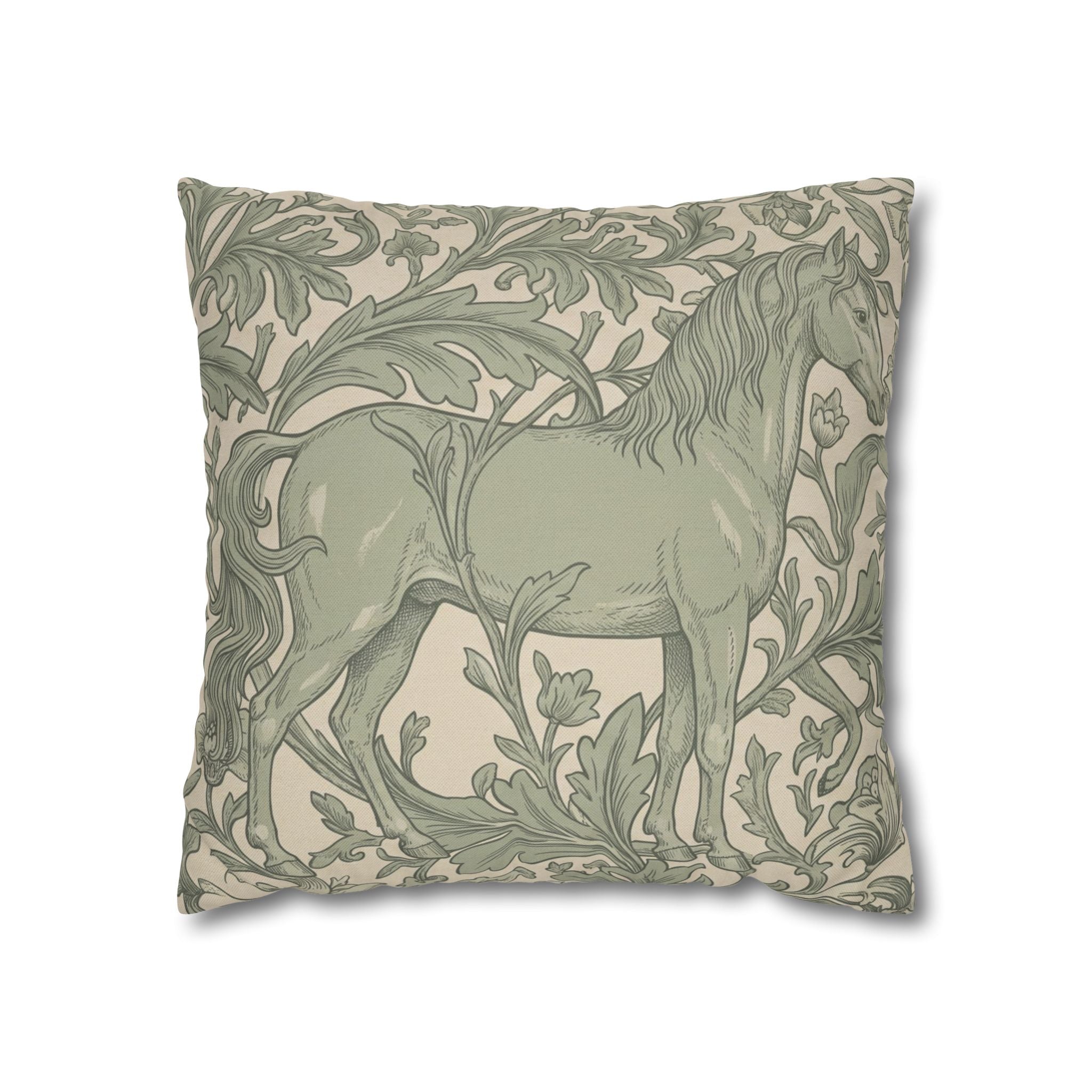 The Hidden Equestrian Pillowcase — Sage Botanical — view 2