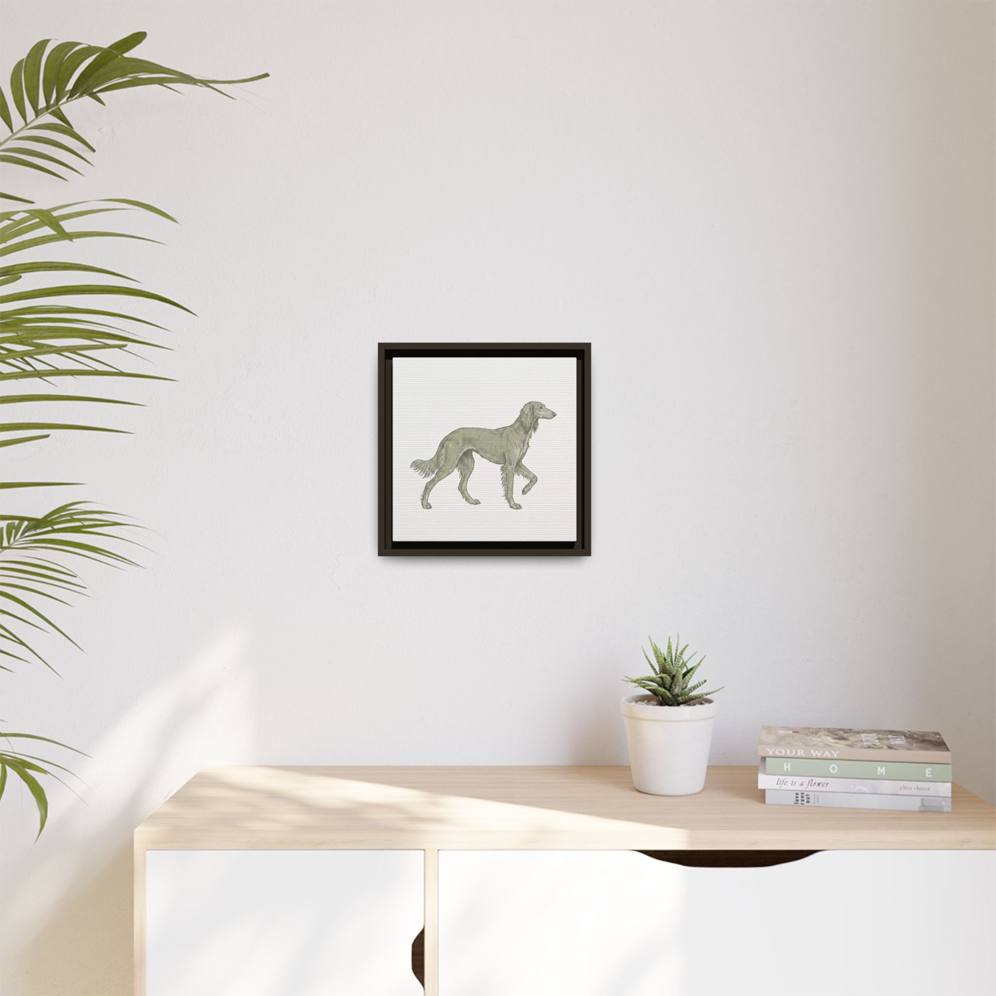 The Saluki Canvas — Framed Hound Print