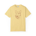 Minimalistic Corgi Pet Botanical Line Art — Cozy Flower Dog Lounge Graphic T-Shirt — view 8