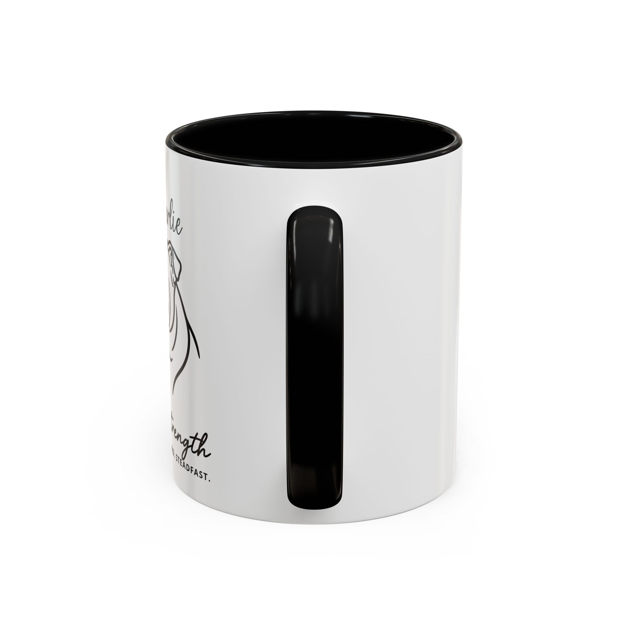 Custom Name Bulldog Portrait Illustration Accent Coffee Mug (11, 15oz) - Stoic Strength - Tenacious, Kind, Steadfast — view 20