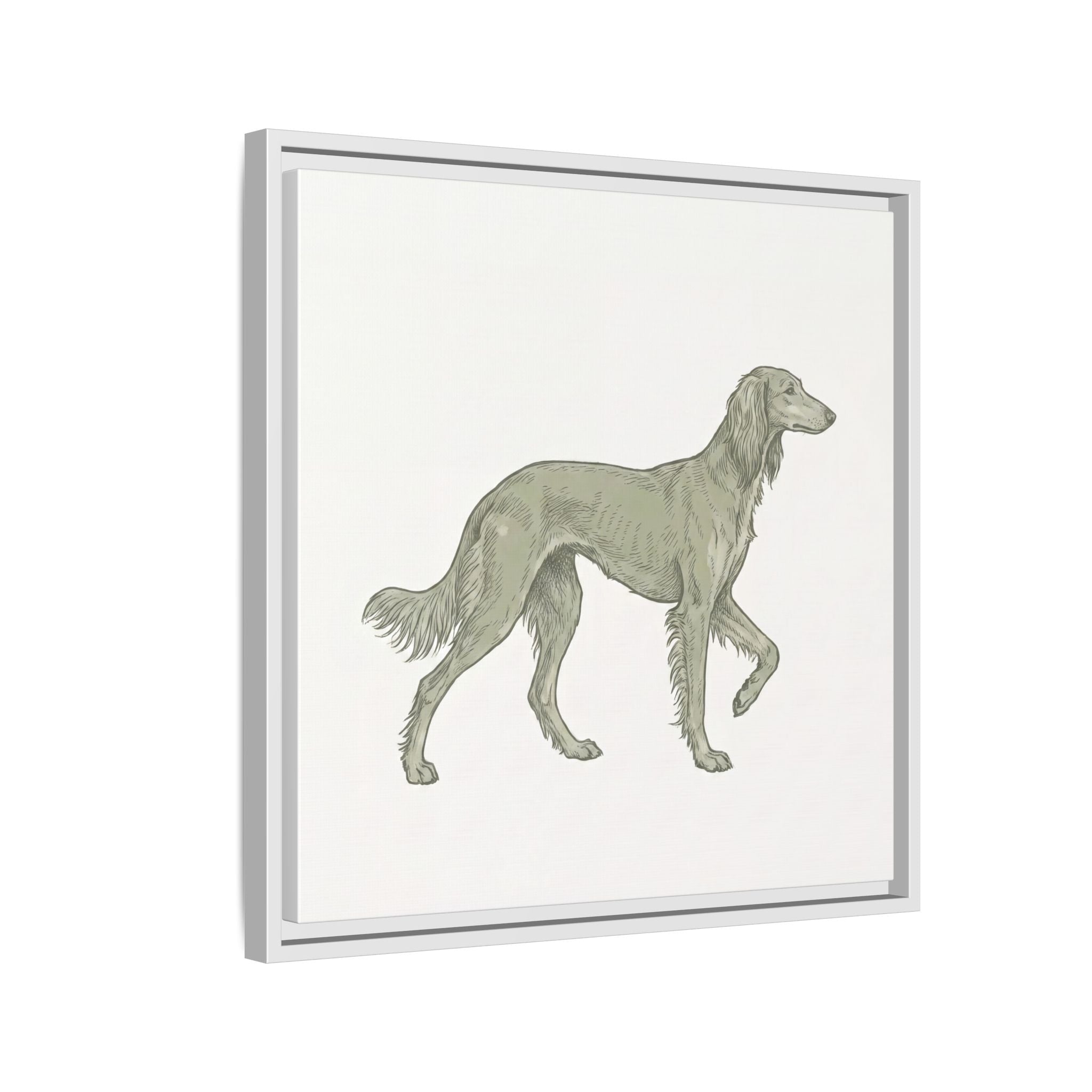 The Saluki Canvas — Framed Hound Print
