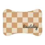 Personalized Checkerboard Pet Feeding Mat — Custom Name — Aspen Paws