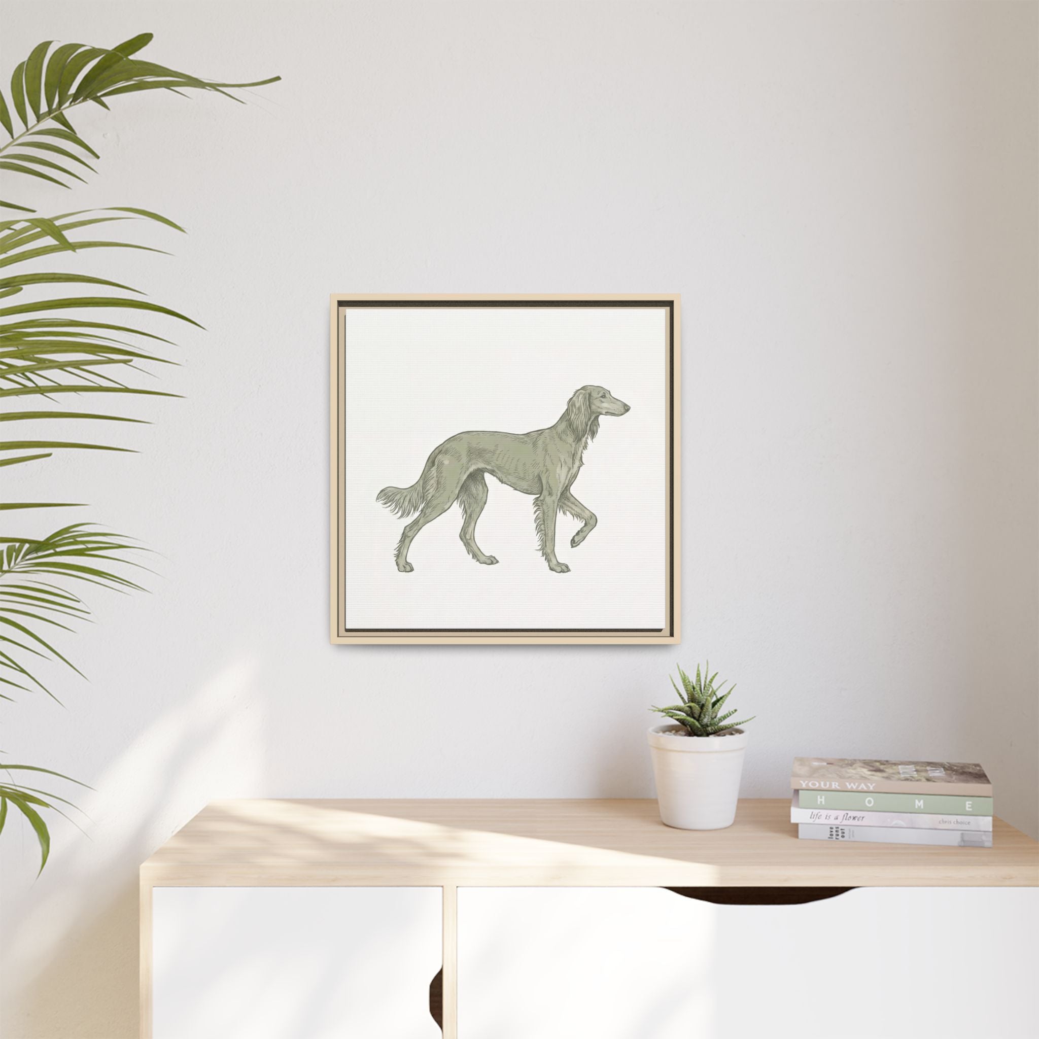 The Saluki Canvas — Framed Hound Print