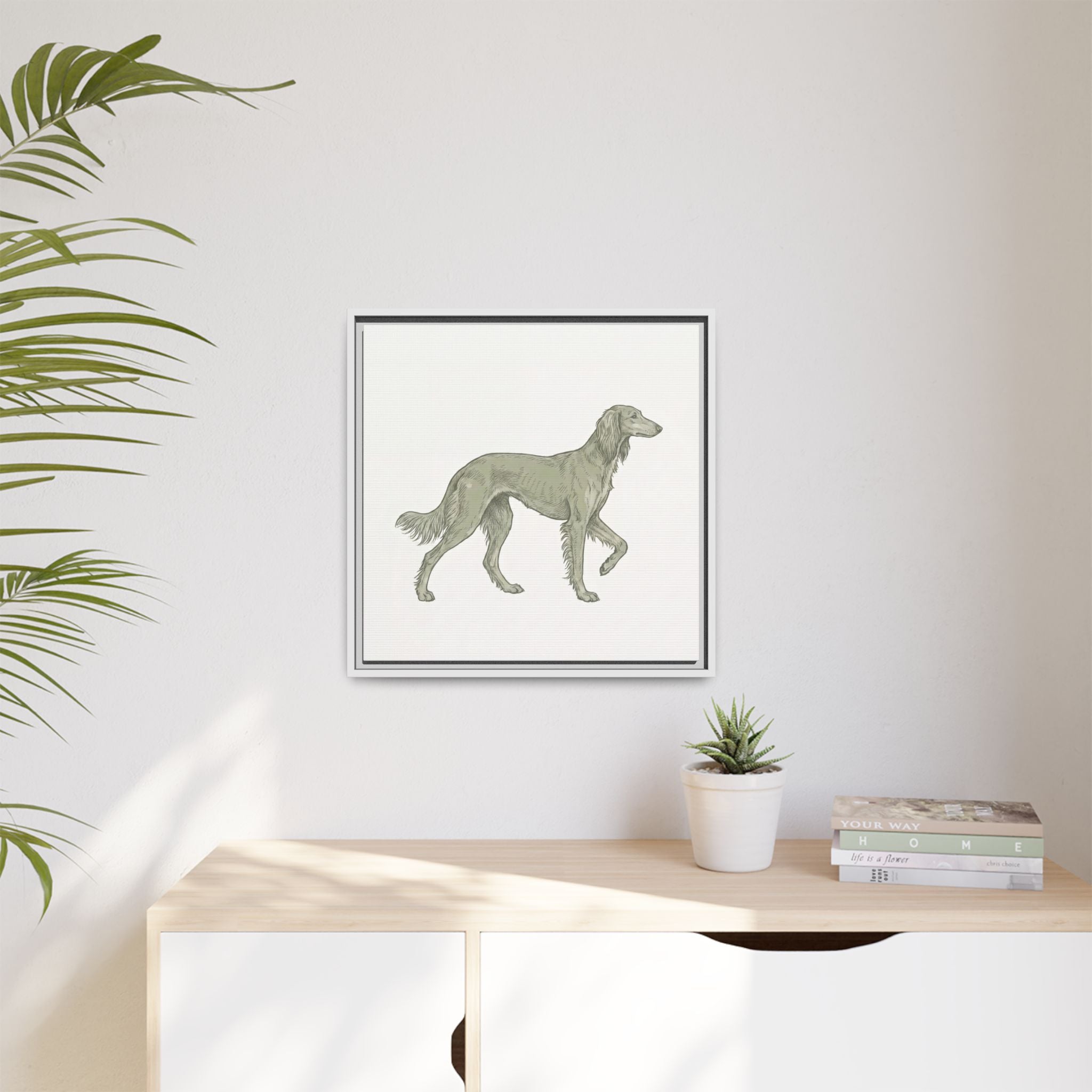 The Saluki Canvas — Framed Hound Print