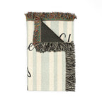 Custom Name Greyhound Minimalistic Line Art Woven Blanket — "Graceful Speed - Elegant, Swift, Gentle" Striped Dog Throw — view 5