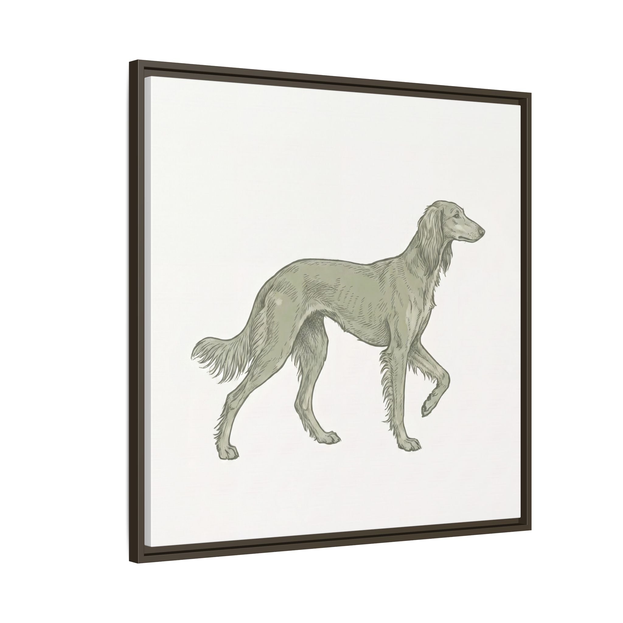 The Saluki Canvas — Framed Hound Print