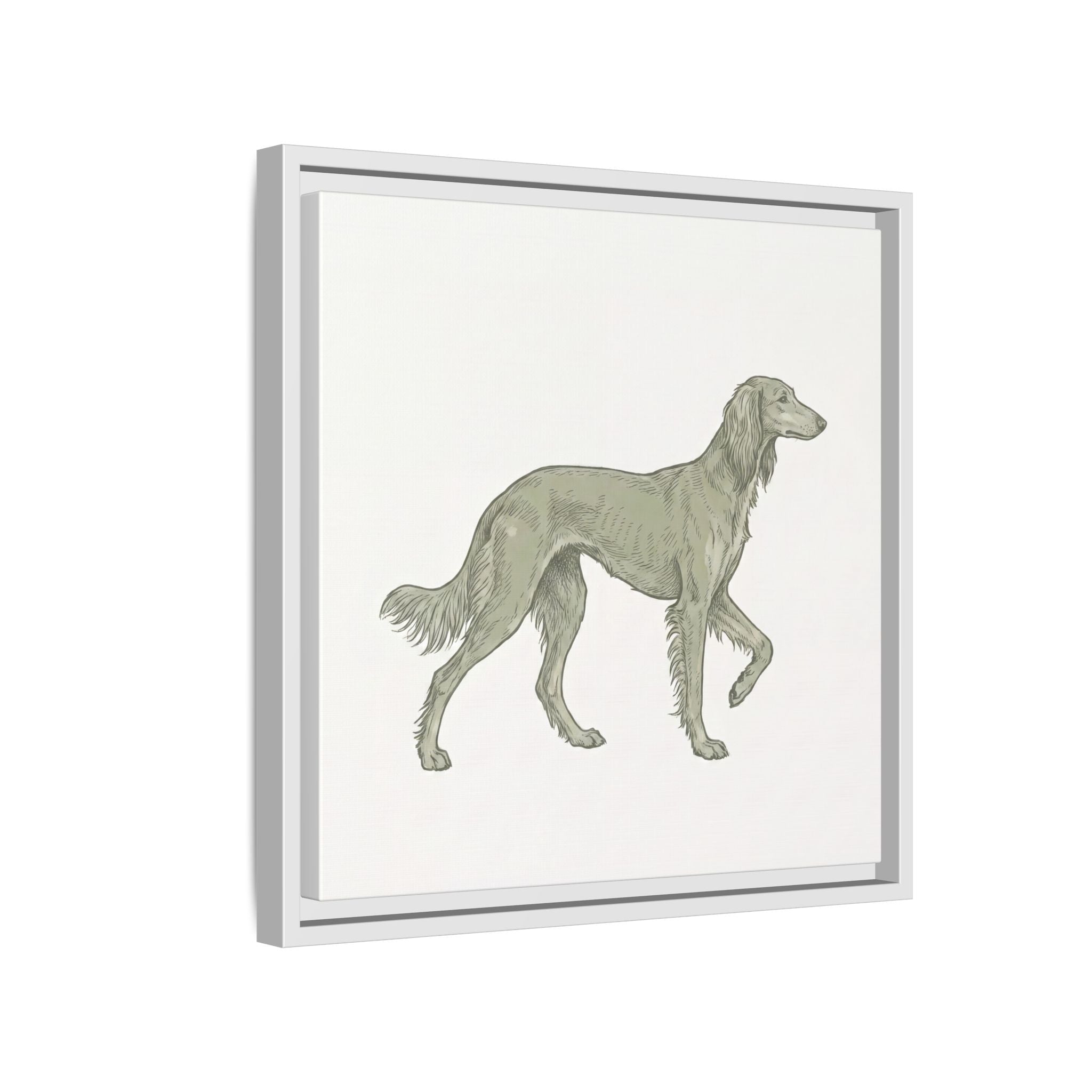 The Saluki Canvas — Framed Hound Print