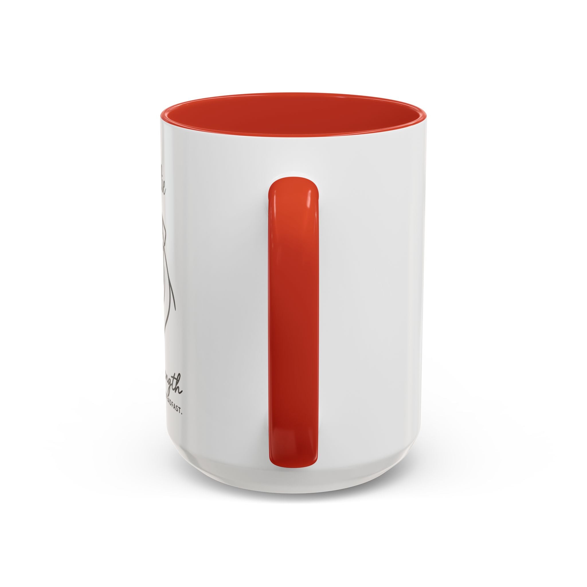Custom Name Bulldog Portrait Illustration Accent Coffee Mug (11, 15oz) - Stoic Strength - Tenacious, Kind, Steadfast