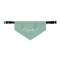 Custom Name Sage Green Botanical Dog Bandana | Adjustable Collar Bandana with Leash D-Ring | Minimalist Luxury Neutral Pet Accessories — Aspen Paws