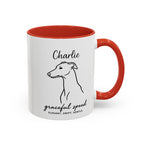 Custom Name Greyhound Portrait Illustration Accent Coffee Mug (11, 15oz) - Graceful Speed - Elegant, Swift, Gentle — view 27