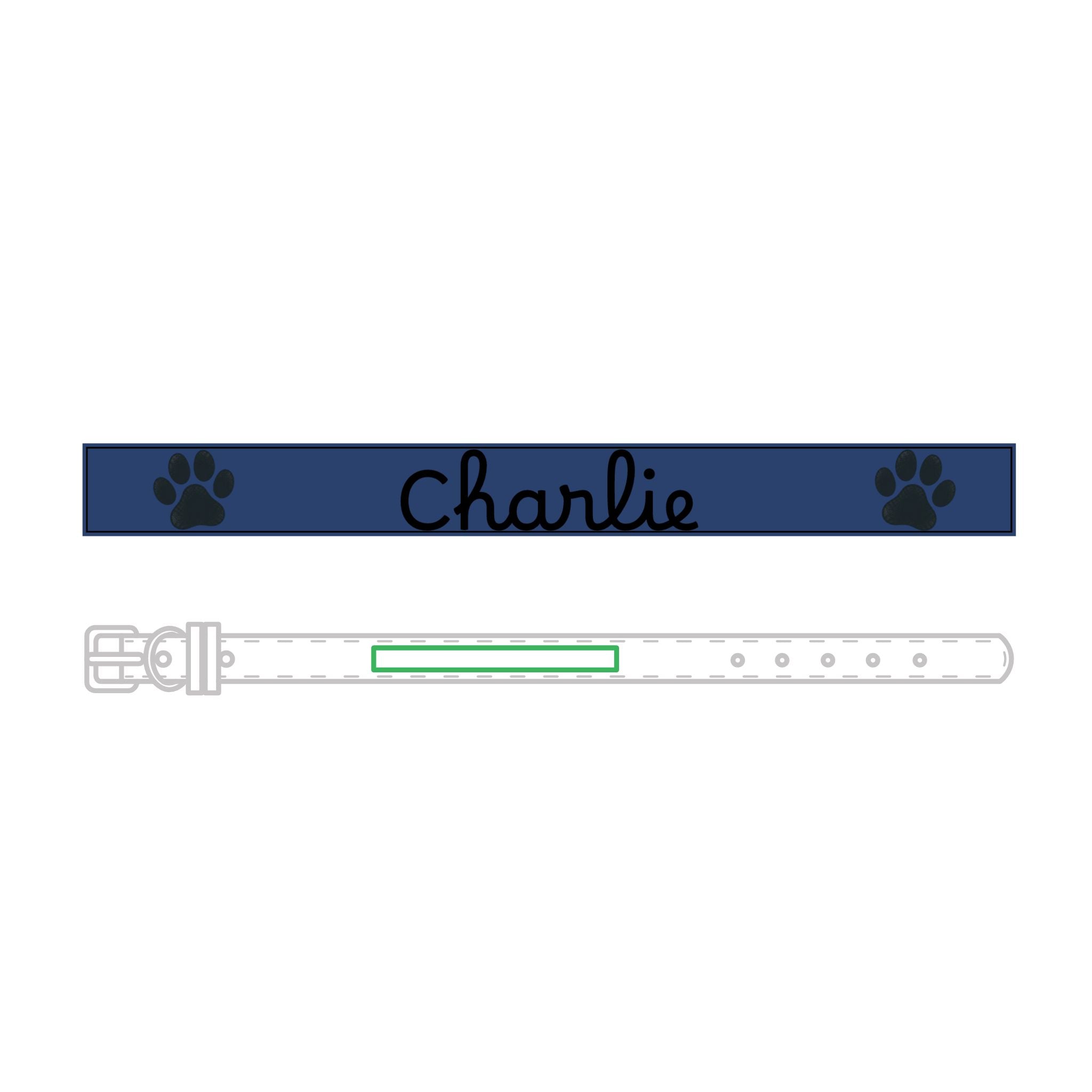 The Engraved Leather Collar — Name & Paw Print — Aspen Paws