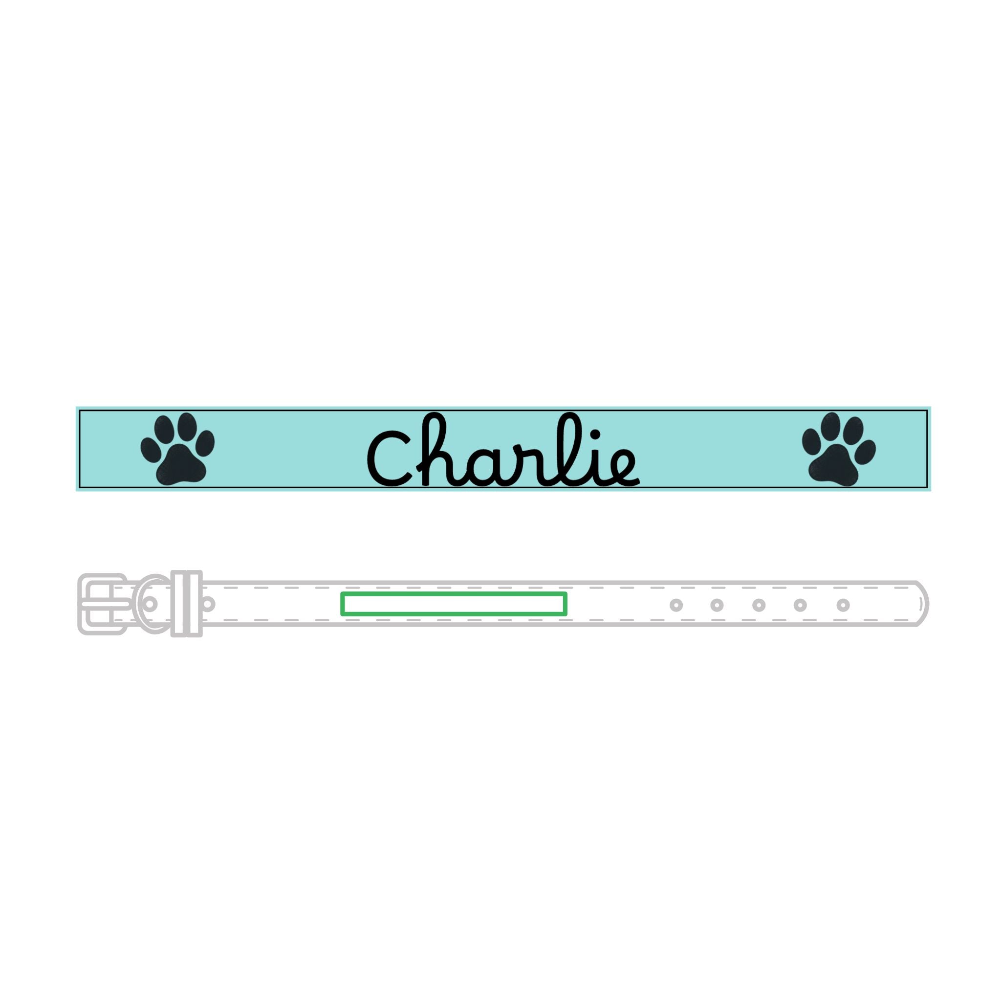 The Engraved Leather Collar — Name & Paw Print — view 6