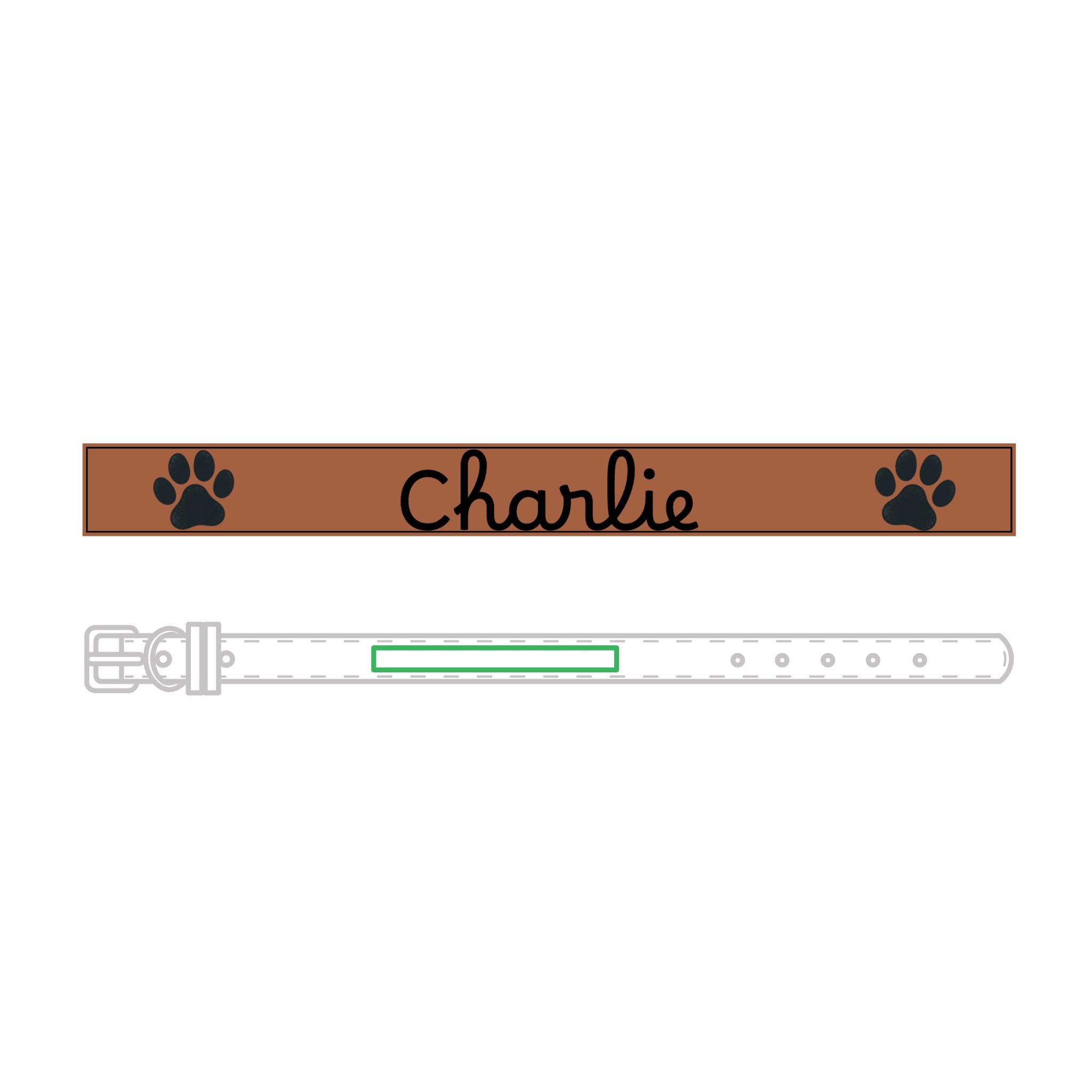 The Engraved Leather Collar — Name & Paw Print — view 4