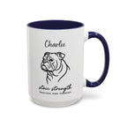 Custom Name Bulldog Portrait Illustration Accent Coffee Mug (11, 15oz) - Stoic Strength - Tenacious, Kind, Steadfast — view 33