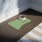 Sage Personalized Dog Feeding Mat — Sage Green Bone-Shaped Placemat with Name — view 5
