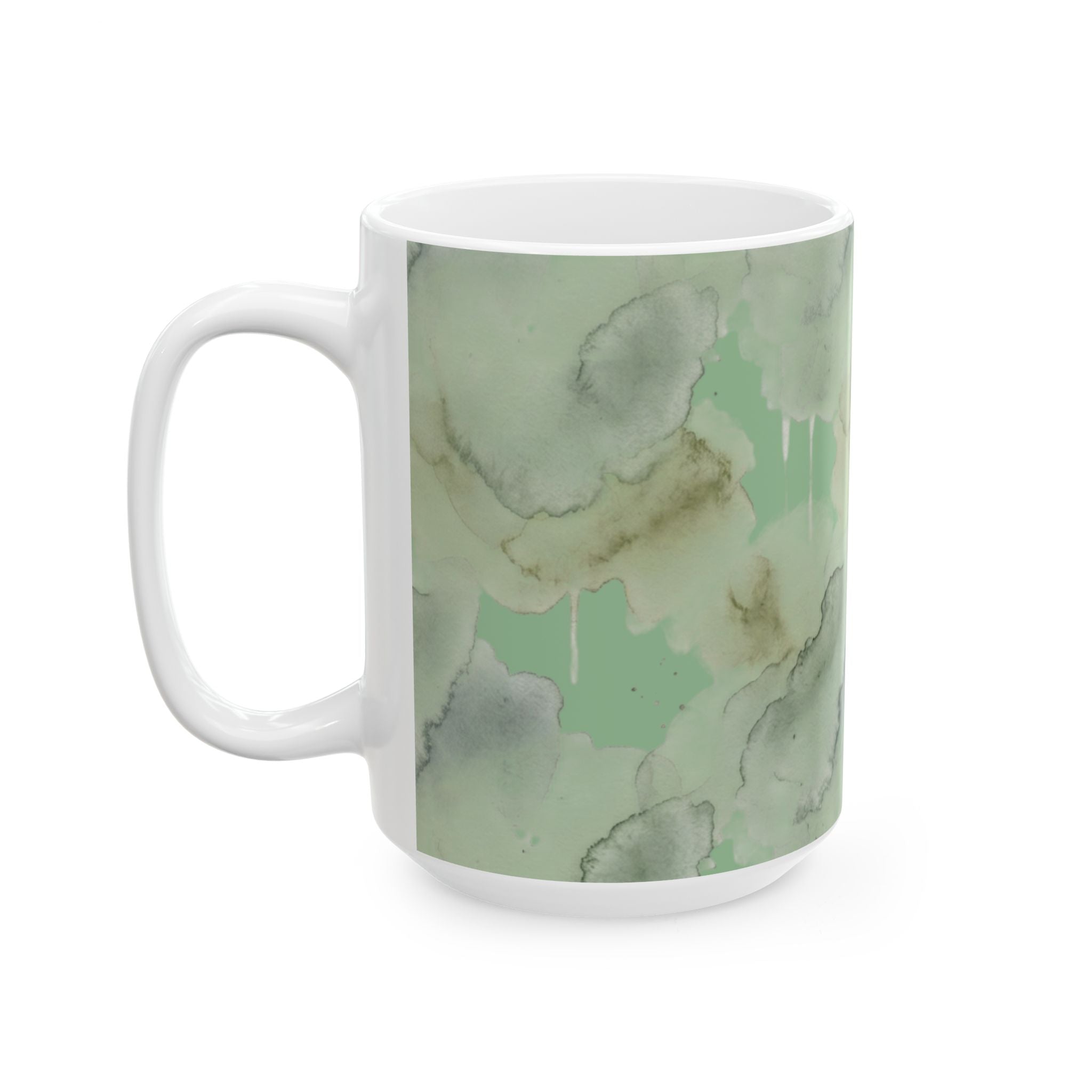 The Hound Line-Art Mug — Sage Watercolor
