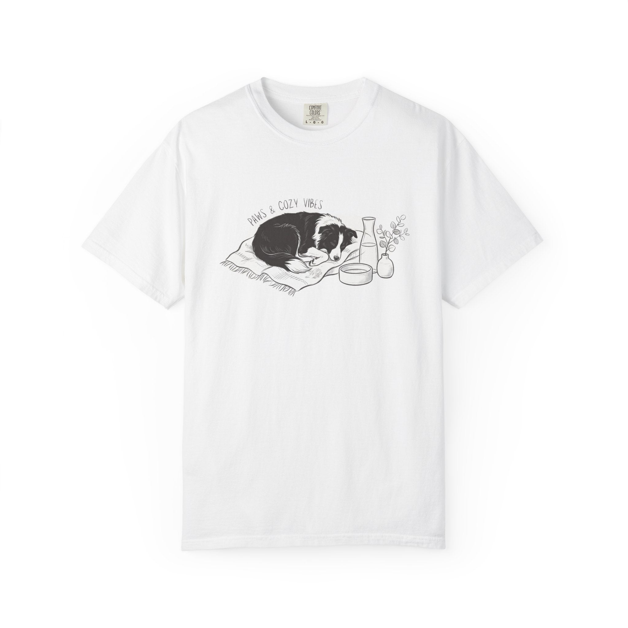 Cozy Dog Nap Illustration “Paws & Cozy Vibes” - Border Collie — Aspen Paws