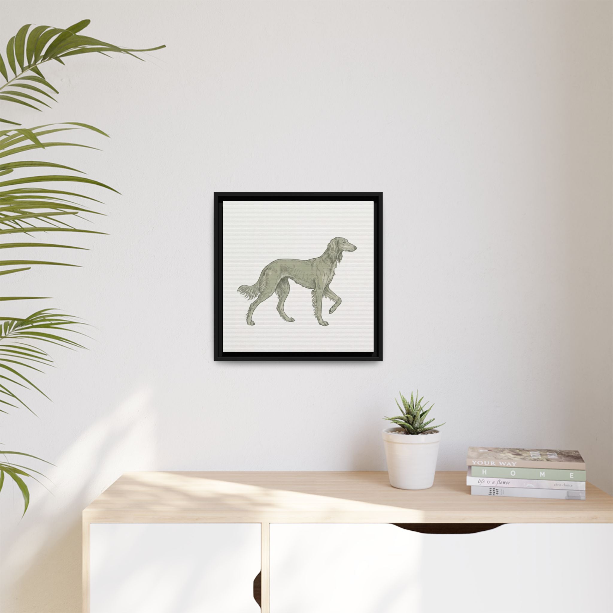The Saluki Canvas — Framed Hound Print