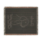 Custom Name Beagle Minimalistic Line Art Woven Blanket — "Joyful Spirit - Merry, Amiable, Curious" Striped Dog Throw — view 8